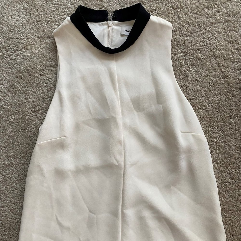 Amanda Uprichard White Top with Black Collar